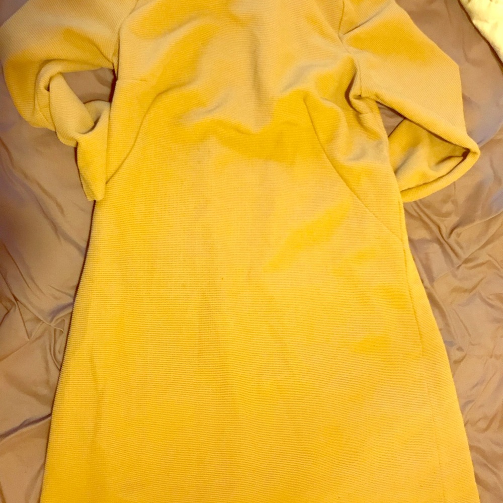 A ribbed tan color A-line dress